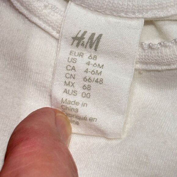 H&M | White Long Sleeve One Piece Tulle Sparkly Infant Baby Girls Dress 4-6M - Picture 12 of 14